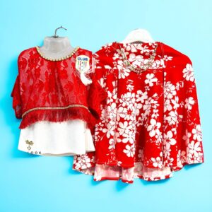 Girls' mesh top, size 12-13-14 years, floral print, perfect for parties