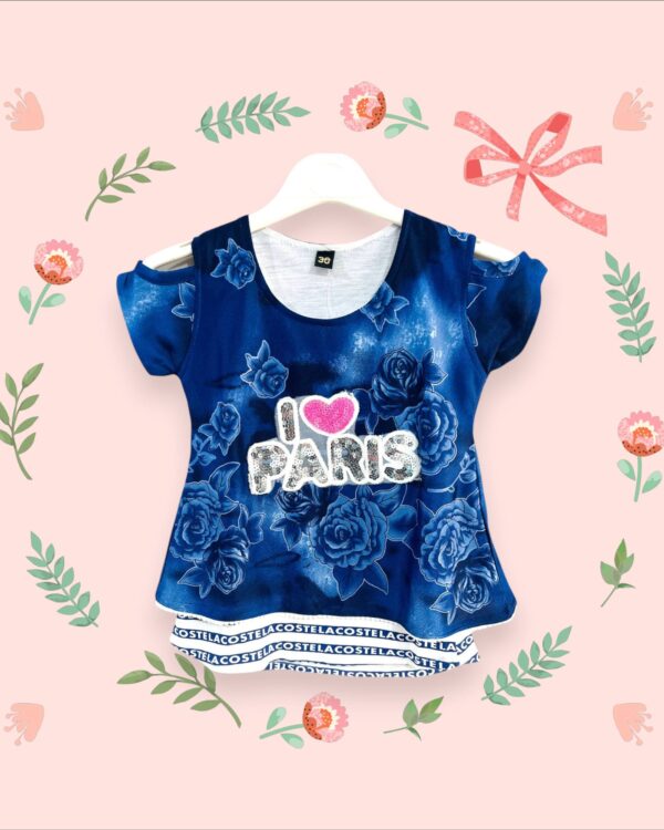 Girls' ruffle sleeve top, size 1 years, pink floral print, perfect for parties
