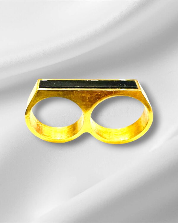 Golden Metal and Stone Finger Ring for Men
