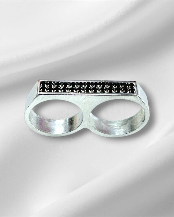 Silver Metal and Stone Finger Ring for Men