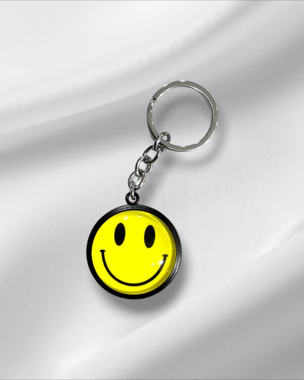 Laughing Face Emoji Keyring - Premium Metal & Glass Keychain
