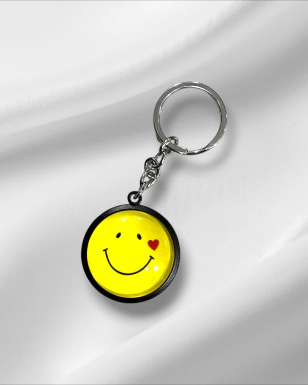 Winking Face Emoji Keyring - Premium Metal & Glass Keychain