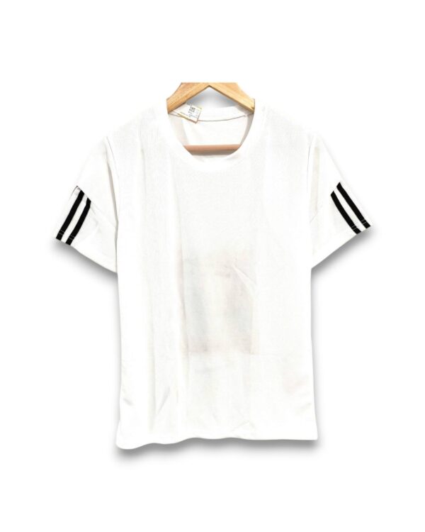 Men's White Sport Half-Sleeve T-Shirt under ₹199 - Stylish and Comfortable