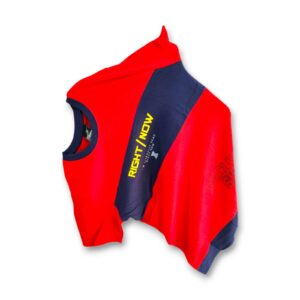Printed Red half-sleeve t-shirt for men, trendy design, casual and party wear