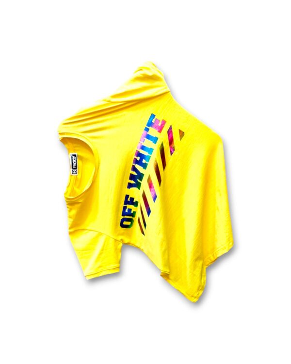 Printed yellow half-sleeve t-shirt for men, vibrant design, party wear