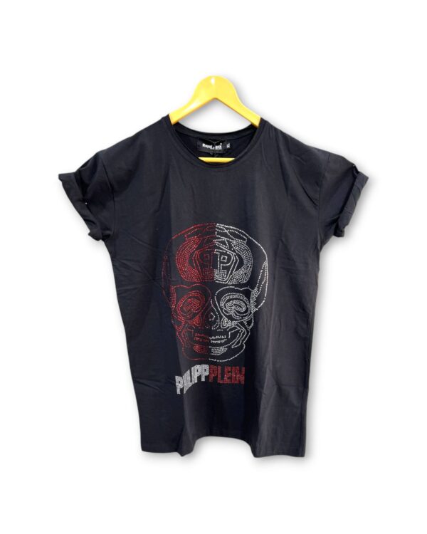 Printed Black half-sleeve t-shirt for men, vibrant design, party wear