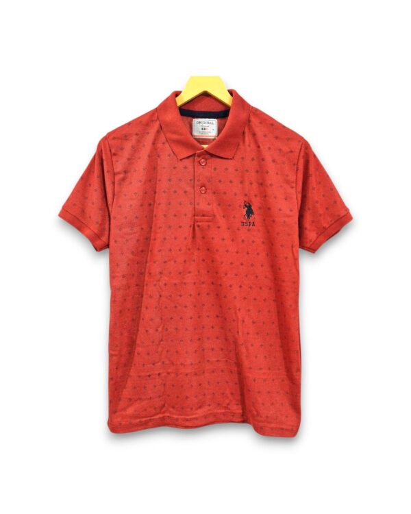 Dark Orange Polo Half-Sleeve T-Shirt for Men - ₹199