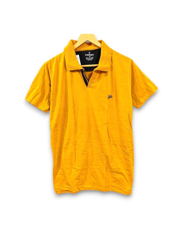 Men's Mustard Yellow Polo Half-Sleeve T-Shirt under ₹199 - Stylish and Comfortable
