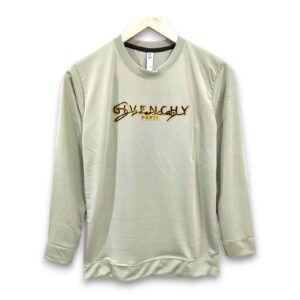 Printed Lite Cream full sleeve t-shirt for men and women, trendy design, ₹199