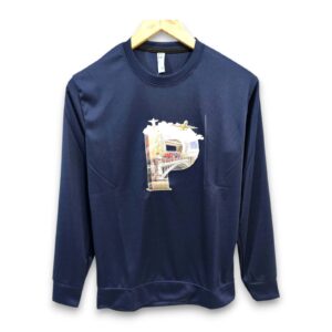 Printed Navy Blue full sleeve t-shirt for men and women, feminine design, ₹199