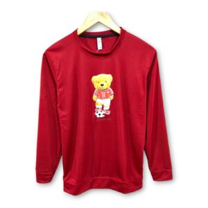 Printed Maroon full sleeve t-shirt for men and women, vibrant design, ₹199