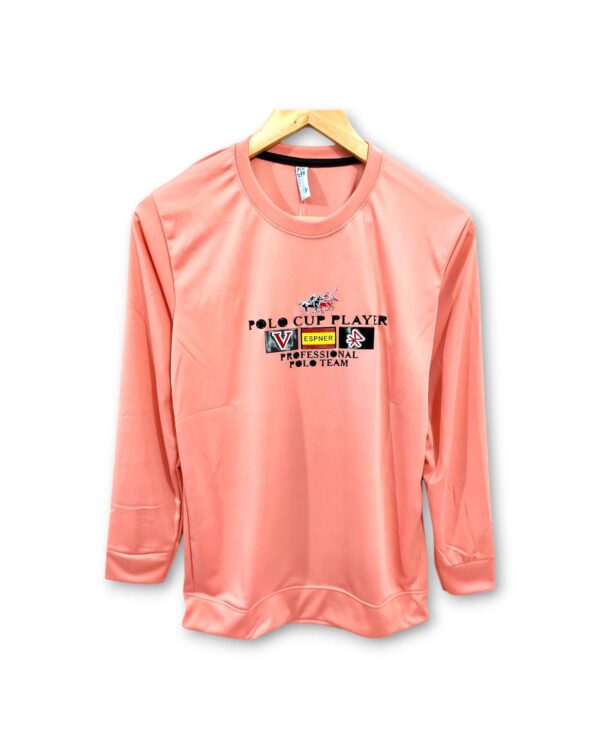 Trendy Printed Peach Full Sleeve T-Shirt | ₹199