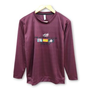 Printed purple full sleeve t-shirt for men and women, royal design, ₹199