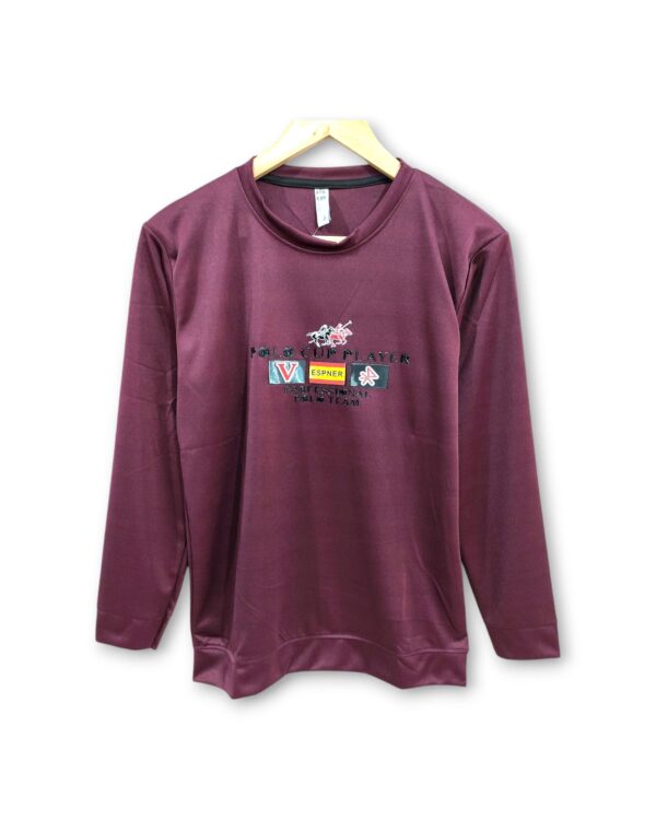 Printed purple full sleeve t-shirt for men and women, royal design, ₹199
