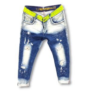 Blue ripped jeans for men under ₹299 – Stylish distressed denim for casual wear.