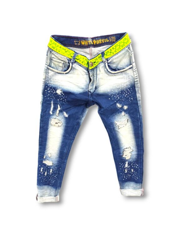 Blue ripped jeans for men under ₹299 – Stylish distressed denim for casual wear.