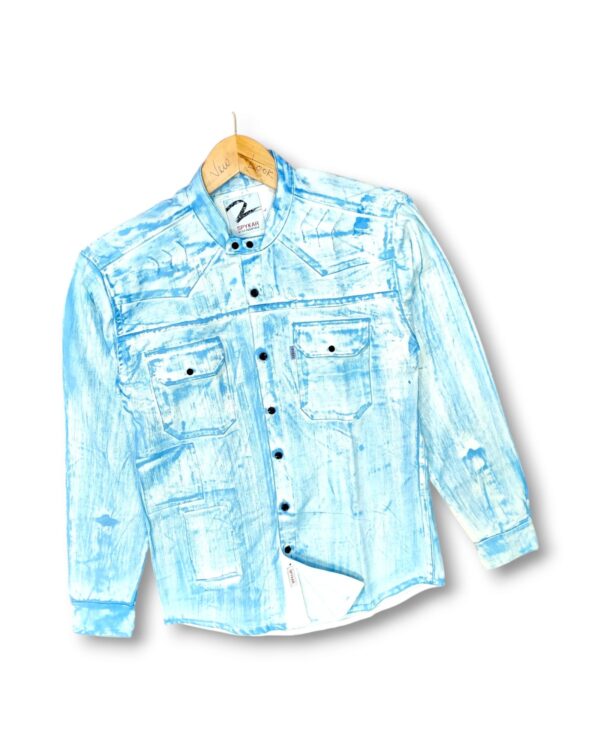 Classic blue full sleeve denim shirt for men – stylish and comfortable