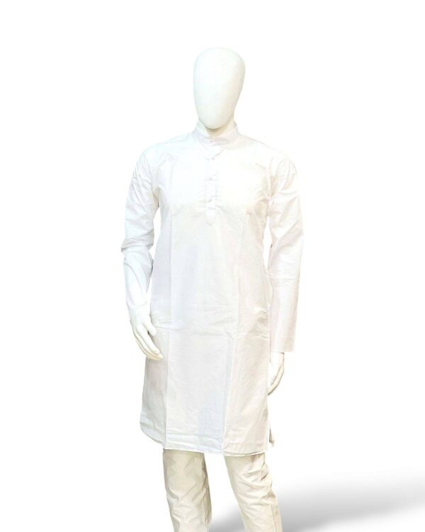 Stylish plain white kurta for Indian men
