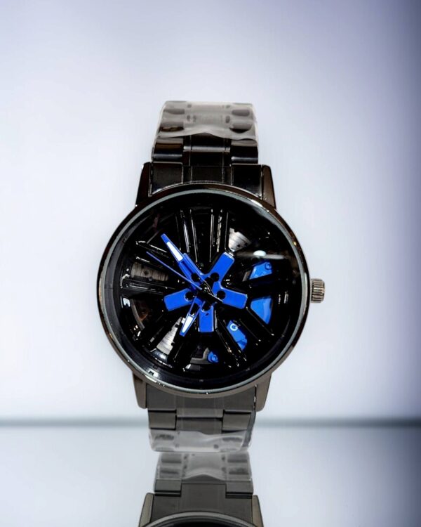 Minimalist Black Rotating Dial Watch for Professionals
