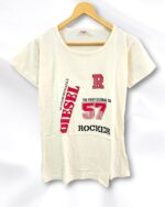 Cream Half Sleeve Cotton Ladies T-Shirt