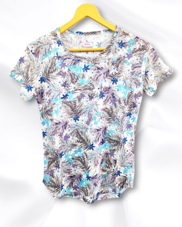Printed Half Sleeve Cotton Ladies T-Shirt