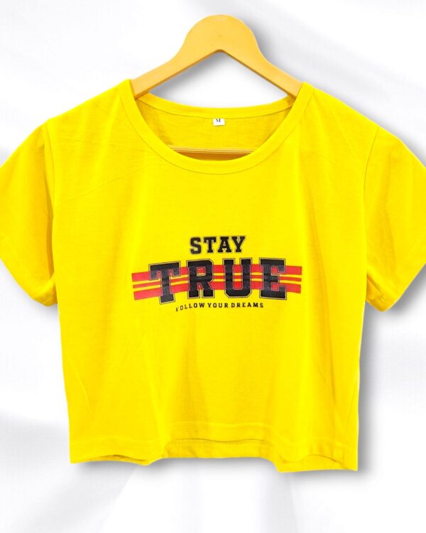 Yellow Drop Shoulder Cotton Ladies T-Shirt
