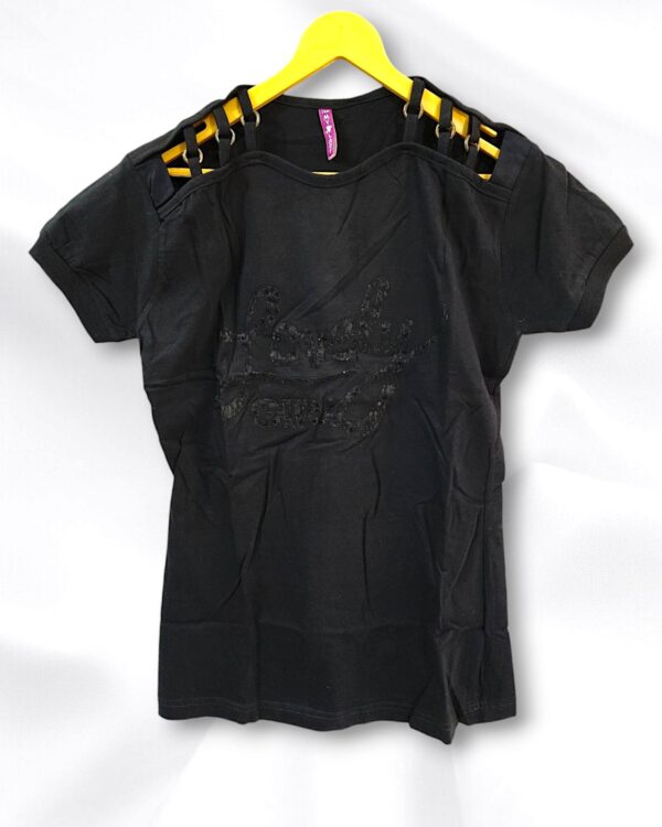 Black Cotton Ladies T-Shirt